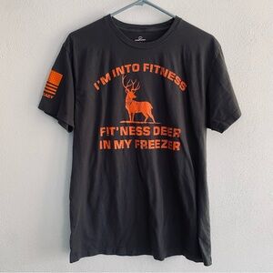 Legacy Dark Gray and Orange Hunting Graphic Short Sleeve Tee